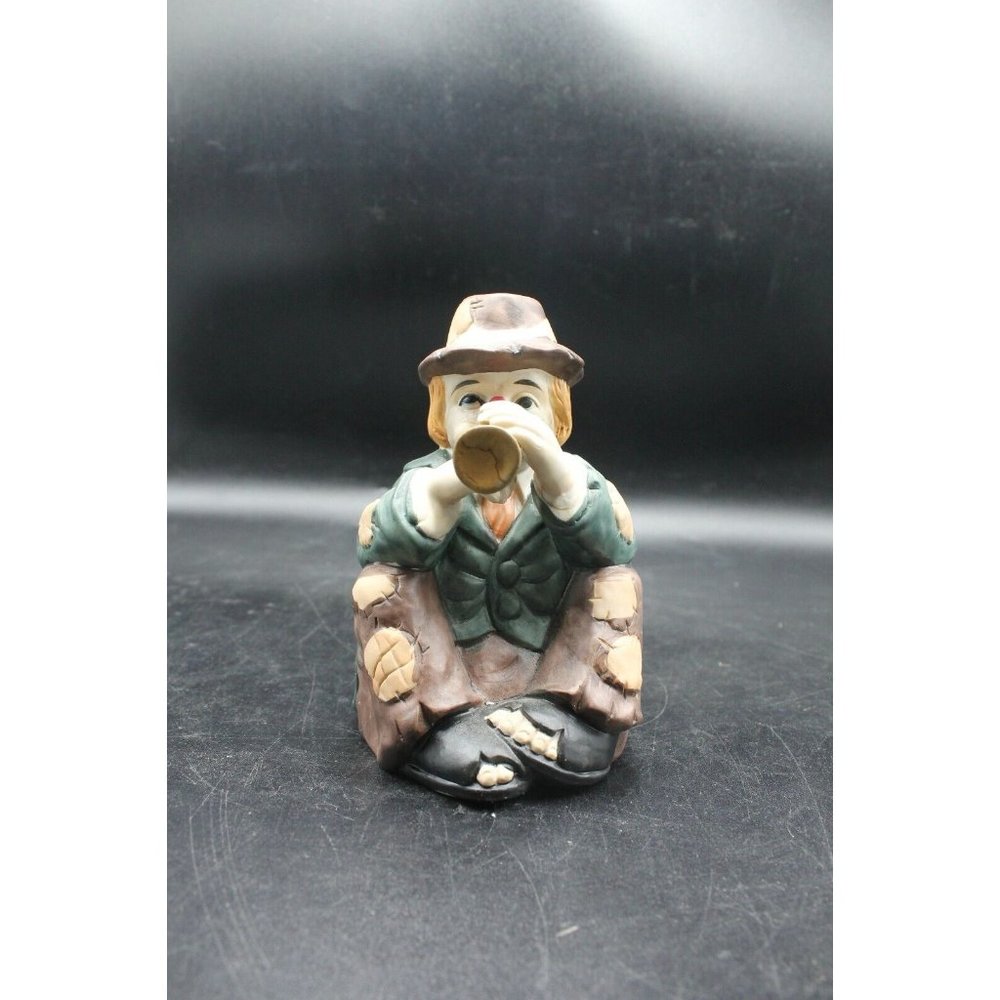 Interpur Hobo Clown Music Box Blowing His Horn 1988 Vintage